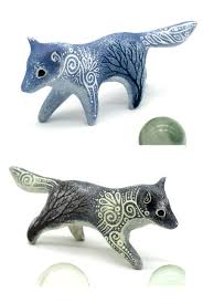 Wolf Figurine Animal Totem Sculpture Art Fantasy Moon Wanderer Polymer Clay Animals Resin Casti Polymer Clay Animals Polymer Clay Sculptures Animal Sculptures