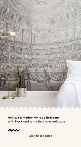 Illustrated Theatre Wall Mural Wallpaper Bedroom Bedroom Vintage Black And White Wallpaper