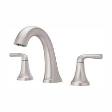 Bathroom faucets from wall mount to centerset, single to double taps, our selection of faucets will complete any bath design with style. Pfister Ladera 8 In Widespread 2 Handle Bathroom Faucet In Spot Defense Brushed Nickel Lf 049 Lrgs The Home Depot
