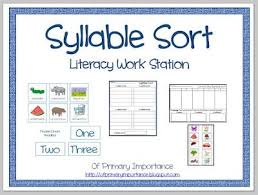 Syllable Sort Freebie Literacy Work Stations Syllable Sort Phonics Words