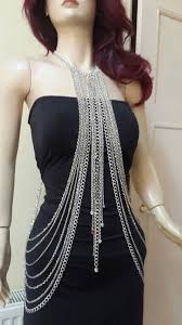 Full Metal Body Shoulder Chain Silver Gold Jewelry Necklace Bikini Harness Dress 2 Colors In Chain Necklaces From Jew Harness Dress Silver Gold Jewelry Fashion