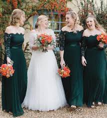 Winter Wedding Green Long Sleeve Bridesmaid Dresses And Gold Decoration Emerald Bridesmaid Dresses Winter Bridesmaid Dresses Green Bridesmaid Dresses