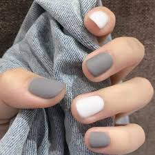 This content is imported from youtube. Amazon Com Canb Fake Nails Short Press On Nail Matte False Nails Full Cover Acrylic Nail Clip On Nails 24pcs For Women And Girls Grey Beauty