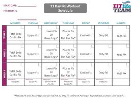 21 day fix workout schedule fitness