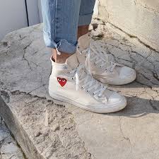 Comme Des Garcons Play X Converse Chuck Taylor 1970s Hi Beige Sneakers Converse X Cdg Street Style Shoes Me Too Shoes Sneakers