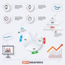 pyramid chart with three options smart watch icons mechanical