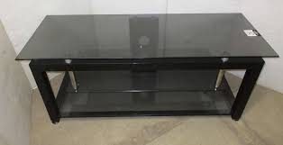 Full motion & stationary, wheeled, quick ship varieties Albrecht Auctions Black Frosted Dark Glass Three Tier Flat Screen Tv Stand All Metal Based