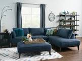 Gena Linen-Look Fabric Ottoman - Midnight The Brick