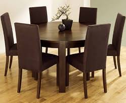 Furniture Nice Looking Brown Wood Round Kitchen Tables Chairs With Style Brown Upholstere Round Dining Table Sets Dining Room Table Set Formal Dining Room Sets