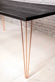 Sleek Modern Black And Copper Kitchen And Dining Table Copper Etsy Black And Copper Kitchen Hairpin Leg Dining Table Dining Table Copper