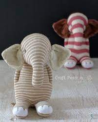 Sock Elephant Stuffed Animal Free Sewing Pattern Craft Passion Sewing Stuffed Animals Sock Animals Diy Sewing Patterns For Kids