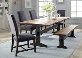 Tucson 6 Pc Dinette W Gray Parsons Chairs 1 608 00 Live Edge Dining Table Dining Table Rustic Dining Table Set