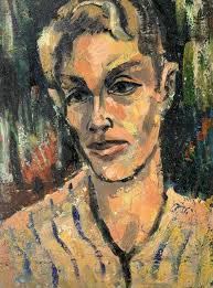 GEORGE SWANSON (1908-1968) Self Portrait (Striped Shirt), c. 1940's, Oil