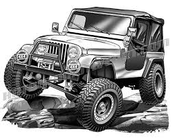 Black And White Jeep Wrangler Clipart Jeep Climbing Rocks Jeep Cj Jeep Art Jeep Drawing
