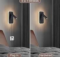 mosueeard Headboard Reading Light, Bedside Lamp Plug in ...