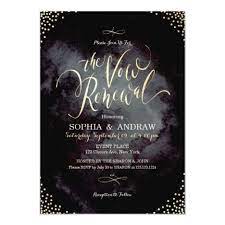 Glam Black Gold Calligraphy Vow Renewal Invitation Zazzle Com