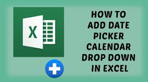 How To Add Date Picker Calendar Drop Down In Excel Popup Calendar For Excel 2016 Hindi Youtube