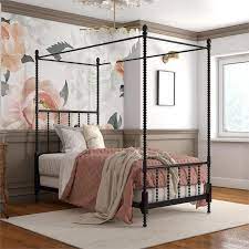 Transform the look of your bedroom by updating possibly the most important furniture in the space, letting you create a grand feel or a serene retreat. Dhp Emerson Metal Canopy Bed In Twin Size Frame In Black Walmart Com Walmart Com