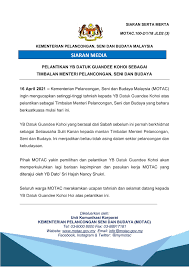 Kementerian iaitu kementerian pelancongan dan kementerian budaya dan warisan. Kementerian Pelancongan Seni Dan Budaya Malaysia Home Facebook