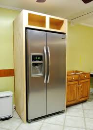 Most built in wine cabinets or wine fridges are constructed from durable, hardwearing stainless steel. How To Build In Your Fridge With A Cabinet On Top Young House Love