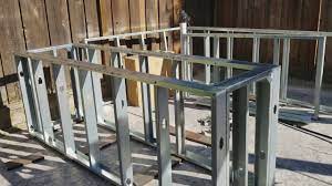 Outdoor kitchen frame wood vs metal. How To Make A Diy Barbeque Island With Metal Studs 1 Youtube
