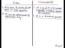 Difference Between Order And Molecularity(Chemical Kinetics Part 36 For  Cbse Class 12 And Jee, Iit) - Youtube
