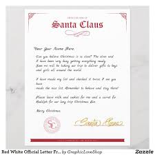 Official letter from santa printable. Red White Official Letter From Santa Claus Zazzle Com Santa Letter Christmas Lettering Christmas Tags Printable