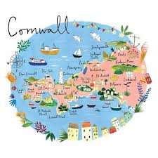 Shop devices, apparel, books, music & more. Cornwall Map Art Print Cornwall Map Cornwall Illustrated Map