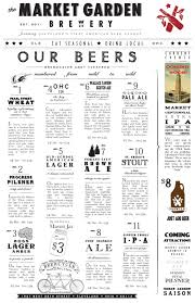 Art Of The Menu Market Garden Brewery Beer Menu Design Brewery Design Beer Menu