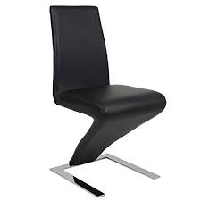 Giantex High Back Pu Leather Dining Chair Z Shaped Zigzag Home Room Furniture Black Click Image To Read More De Leather Dining Chairs House Rooms Furniture