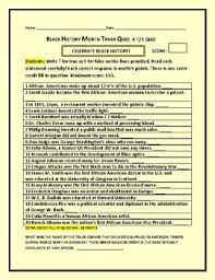 In 17 th and 18 th century, most african men and women enslaved and bring to america, which serve as a personal servant. Black History Month Trivia Worksheets Teaching Resources Tpt