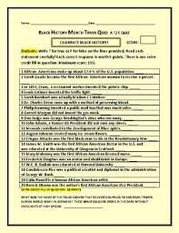 Who was the enslaved woman who is believed to have borne thomas jefferson at least four children? Black History Month A Trivia Quiz T F Grades 7 12 Staff Tpt