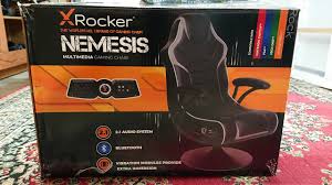This gaming chair offers comfortable cushioning and back support, adjustable armrests, height adjustment, and tilt mechanisms. Xrocker Nemesis Gaming Chair With Bluetooth And Vibrations Hooked Up To A Samsung Tv Youtube