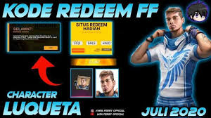 Kode redeem free fire terbaru | kode redeem skin famas vampir 🔥 подробнее. Dapat Karakter Luqueta Ini Kode Redeem Free Fire Ff Terbaru Setelah Update Akhir Juli 2020 Tribun Padang