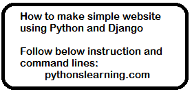 We would like to show you a description here but the site won't allow us. How To Make Simple Website Using Python And Django Python Tutorials Point