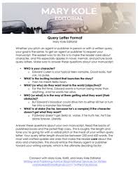 A query letter is a note asking an agent if they're interested in representing a book. Query Letter Format Kidlit