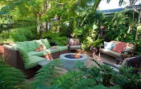 The brick patio is essential for safety when lighting a fire, so don't forget to plan for that. Pin By Emma Flower On For The Home Tropical Landscape Design Tropical Backyard Landscaping Tropical Backyard