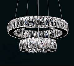 Dearlan Modern Big Crystal 2 Ring Chandeliers D19 7 11 8 Ceiling Lighting Fixture Chandelier Light Crystal Pendant Lighting Pendant Lighting Glass Pendant Lamp