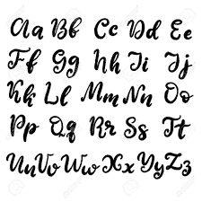 But in order for us to develop our own unique calligraphy alphabet, we first need to understand the different families and styles that are the staples and backbones of all letter alphabets. Alphabet In English Hand Drawn Typeface Lettering Script Font Letters Handwritten In Modern Calligraphy Style For Design Poster Print Vector Illustration Eps10 Royalty Free Cliparts Vectors And Stock Illustration Image 123709424