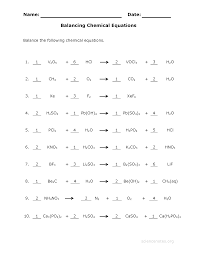 The total mass of the reactants must equal the total mass of the products. Balancing Chemical Equations Worksheets With Answers Chemical Equation Balancing Equations Equations