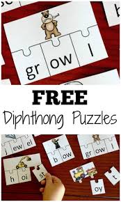 These pages might fit into your first, second or third grade word work practice. Free Dipthong Puzzles