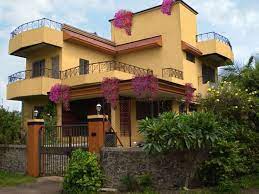 Maybe you would like to learn more about one of these? A Bright Facelift For A Villa In India Mochi Home Outdoor House Colors Exterior Paint Colors For House House Paint Exterior