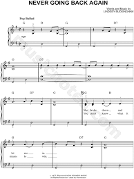 Fleetwood Mac Never Going Back Again Sheet Music Easy Piano In G Major Transposable Download Print Sheet Music Easy Piano Piano Lessons