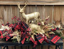 Reindeer Table Centerpiece Christmas Centerpiece Christmas Etsy Christmas Centerpieces Christmas Floral Arrangements Christmas Centerpieces Diy
