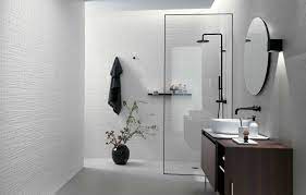 Please contact the direct tile warehouse team for free tile samples. Modern White Bathroom With White Textured Porcelain Tile Walls Modern Bathroom Miami By Simple Steps Houzz