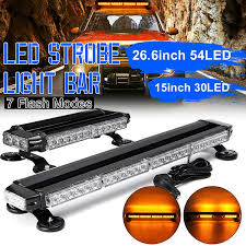 26 6inch 15inch Led Strobe Light Bar Double Side Warning Strobe Car Hazard Light Emergency Beacon Flashing Lamp Amber 7 Flashing Modes Wish