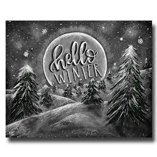 I printed a calendar from the internet to keep it s. Winter Print Forest Art Hello Winter Chalkboard Art Winter Etsy Christmas Chalkboard Art Winter Art Hello Winter