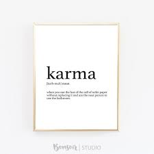 Karma Quote Definition Print Bathroom Decor Karma Definition Toilet Paper Art Funny Bathroom Art Wall A Karma Quotes Definition Quotes Funny Bathroom Art