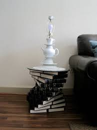 Spiral Stacked Books End Table Book Furniture Inexpensive Home Decor Glass End Tables