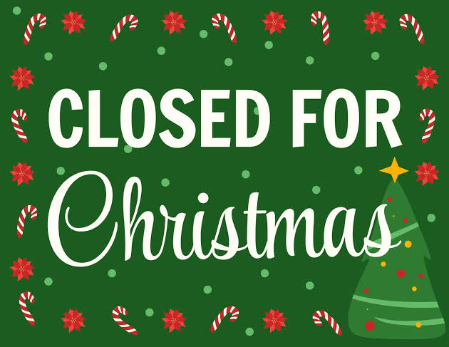 FREE Printable Closed for Christmas Sign